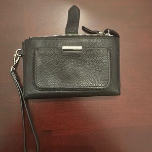 Black leather Vince Camuto Wristlet in excellent condition.